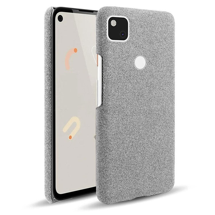 KSQ for Google Pixel 4a Soft Cloth Coated Hard PC Shockproof Protective Cover - Light Grey