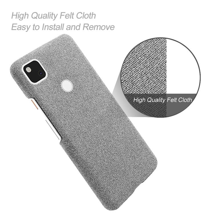 KSQ for Google Pixel 4a Soft Cloth Coated Hard PC Shockproof Protective Cover - Light Grey