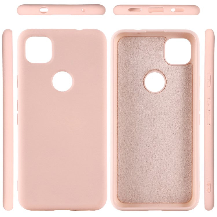 Soft Liquid Silicone Mobile Phone Case for Google Pixel 4a - Pink