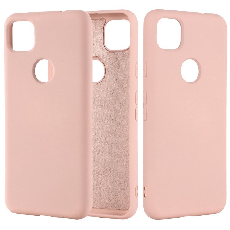 Soft Liquid Silicone Mobile Phone Case for Google Pixel 4a - Pink