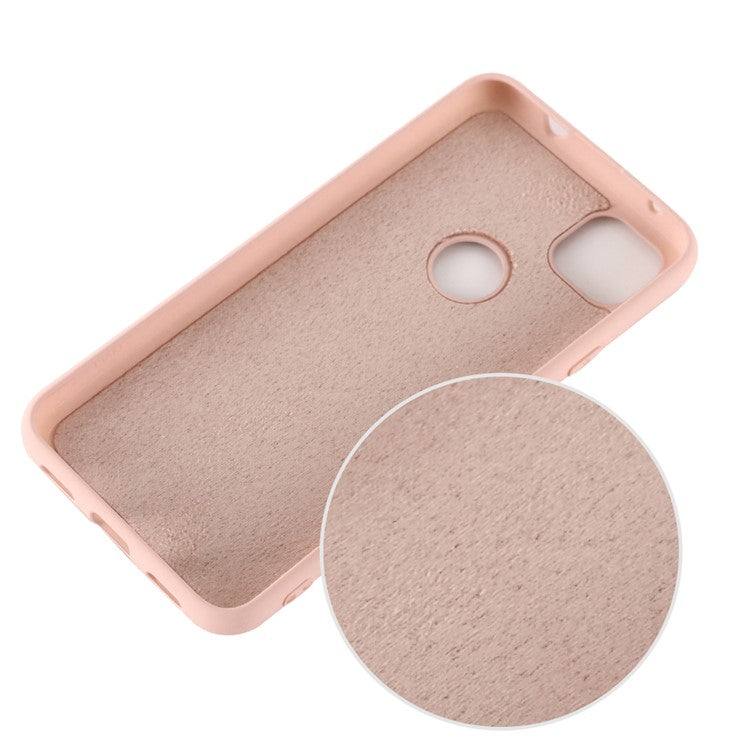 Soft Liquid Silicone Mobile Phone Case for Google Pixel 4a - Pink