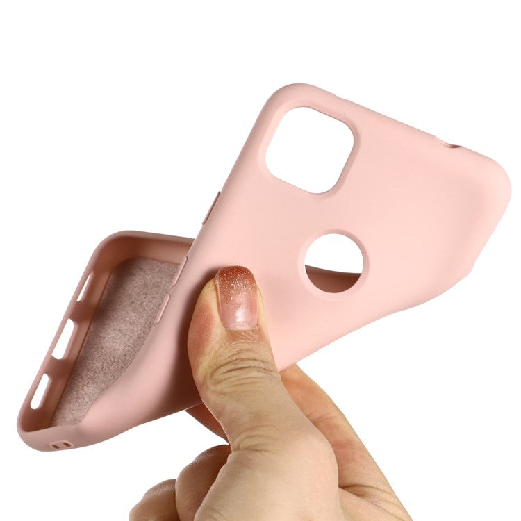 Soft Liquid Silicone Mobile Phone Case for Google Pixel 4a - Pink