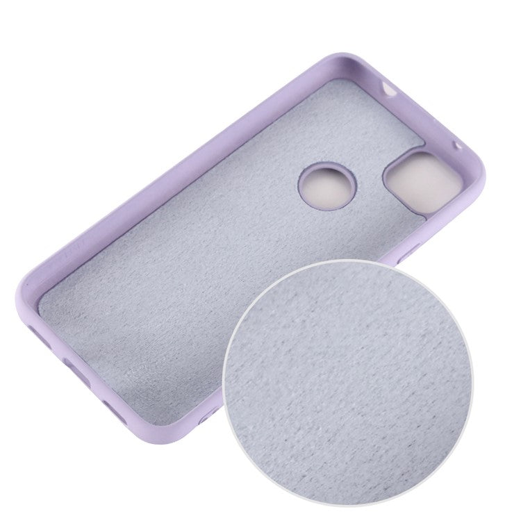 Soft Liquid Silicone Mobile Phone Case for Google Pixel 4a - Purple