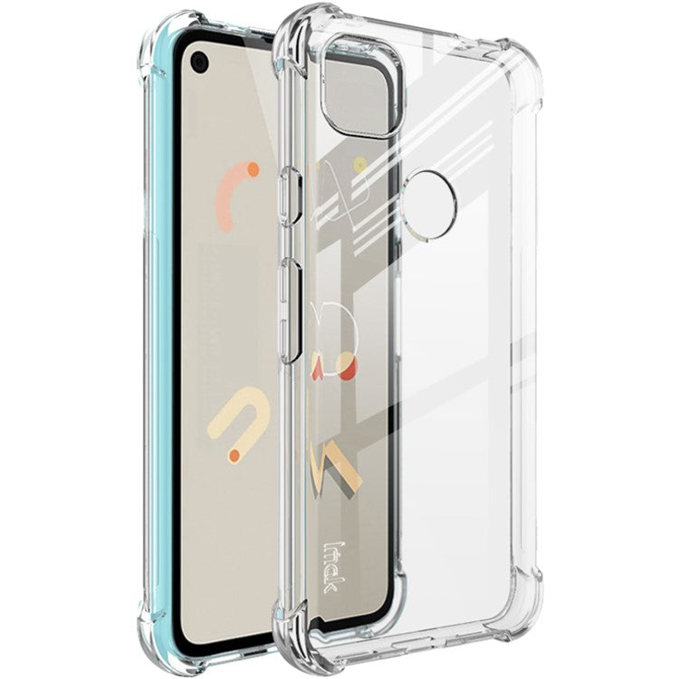 IMAK Silky Anti-drop TPU Case + Screen Protector Film for Google Pixel 4a - Transparent