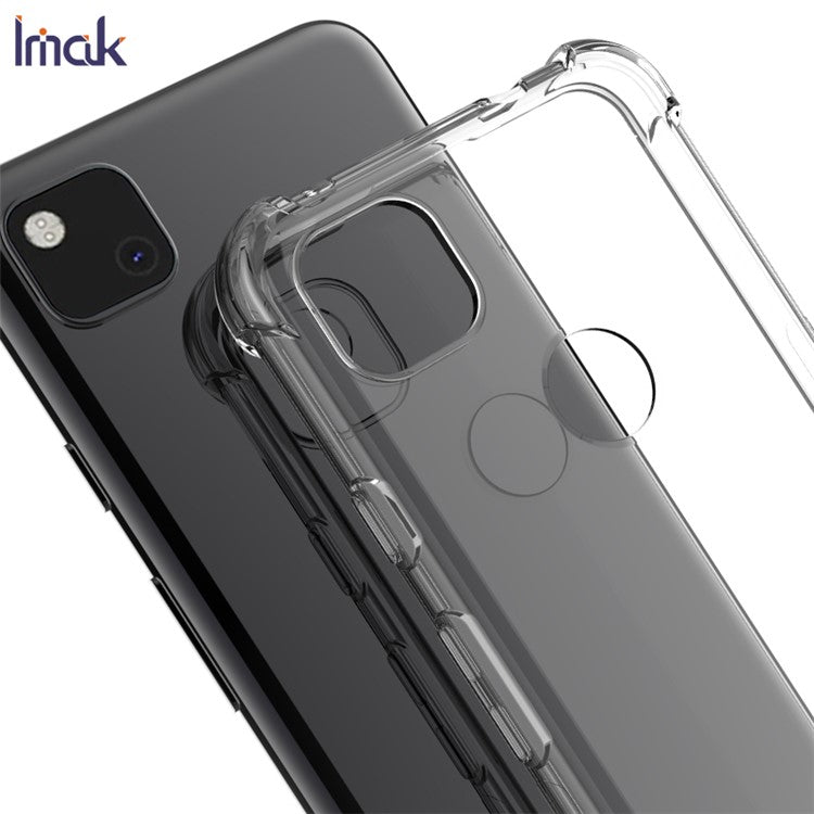 IMAK Silky Anti-drop TPU Case + Screen Protector Film for Google Pixel 4a - Transparent