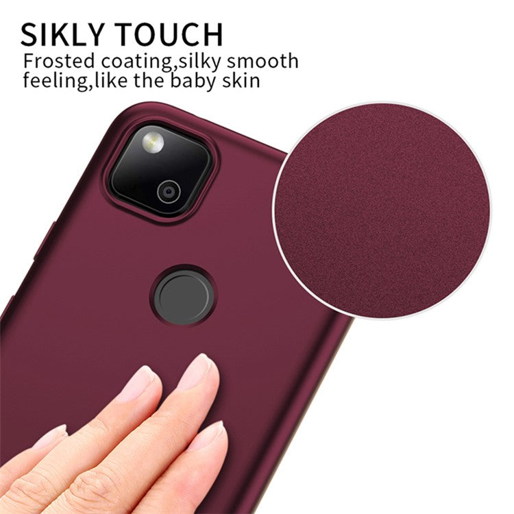 X-LEVEL Guardian Series Matte TPU Soft Phone Cover for Google Pixel 4a - Wine Red