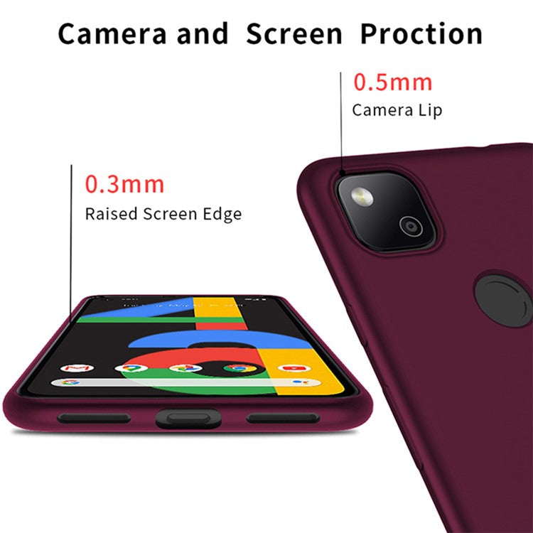 X-LEVEL Guardian Series Matte TPU Soft Phone Cover for Google Pixel 4a - Wine Red