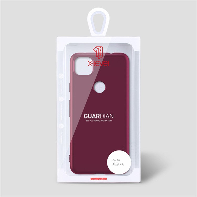 X-LEVEL Guardian Series Matte TPU Soft Phone Cover for Google Pixel 4a - Wine Red