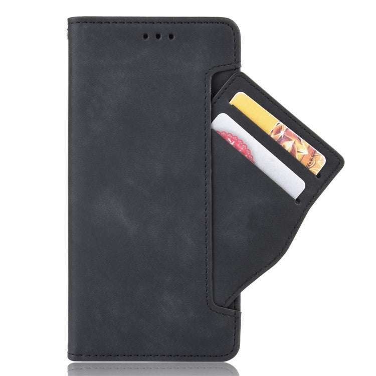 Multi-slot Leather Case Wallet Stand Cover Protector for Google Pixel 4a 5G - Black