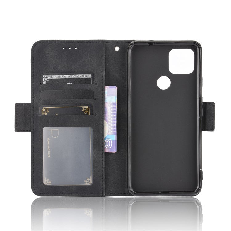 Multi-slot Leather Case Wallet Stand Cover Protector for Google Pixel 4a 5G - Black