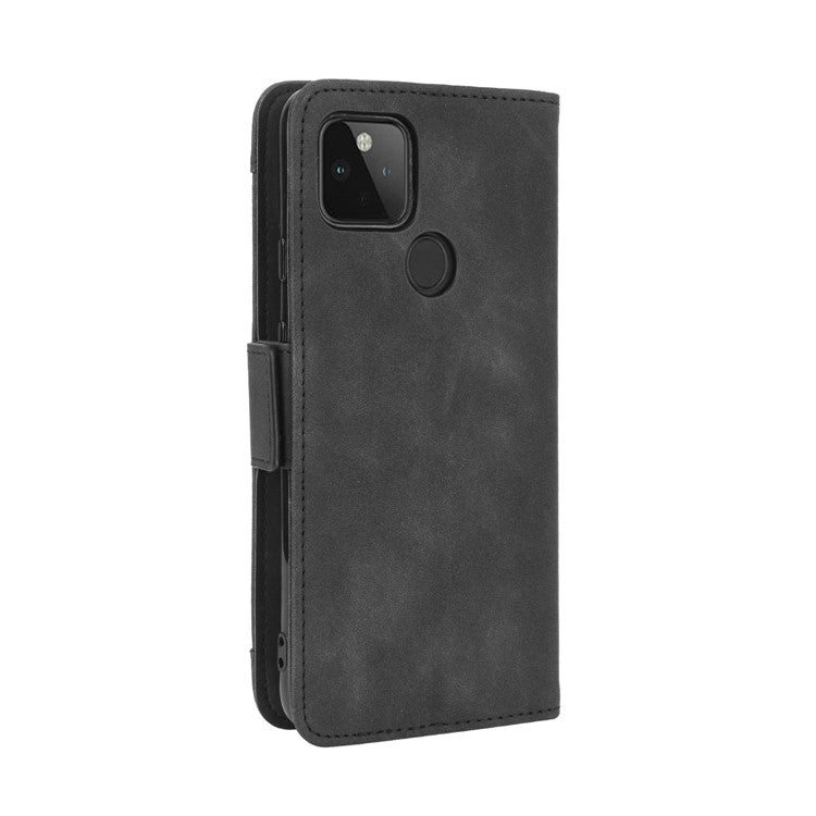 Multi-slot Leather Case Wallet Stand Cover Protector for Google Pixel 4a 5G - Black