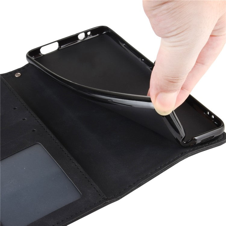 Multi-slot Leather Case Wallet Stand Cover Protector for Google Pixel 4a 5G - Black