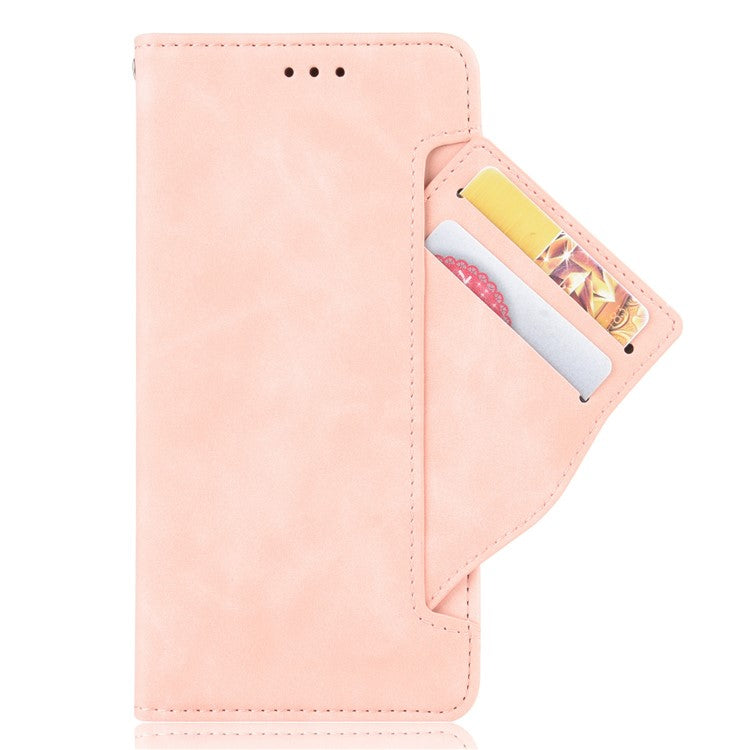 Multi-slot Leather Case Wallet Stand Cover Protector for Google Pixel 4a 5G - Pink