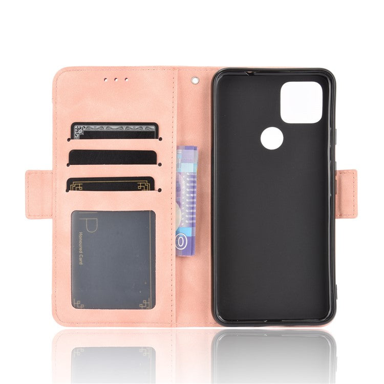 Multi-slot Leather Case Wallet Stand Cover Protector for Google Pixel 4a 5G - Pink