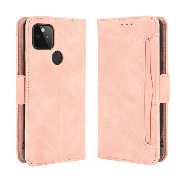 Multi-slot Leather Case Wallet Stand Cover Protector for Google Pixel 4a 5G - Pink