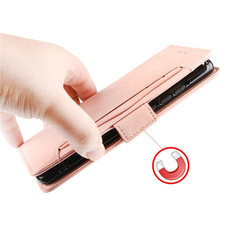 Multi-slot Leather Case Wallet Stand Cover Protector for Google Pixel 4a 5G - Pink