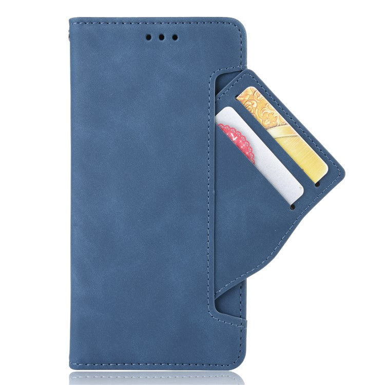 Multi-slot Leather Case Wallet Stand Cover Protector for Google Pixel 4a 5G - Blue