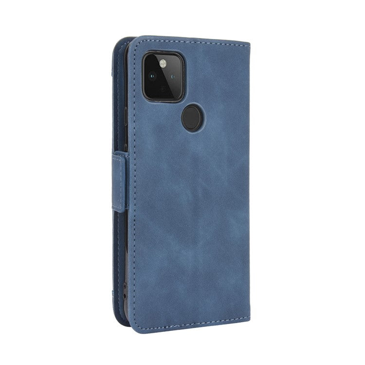 Multi-slot Leather Case Wallet Stand Cover Protector for Google Pixel 4a 5G - Blue