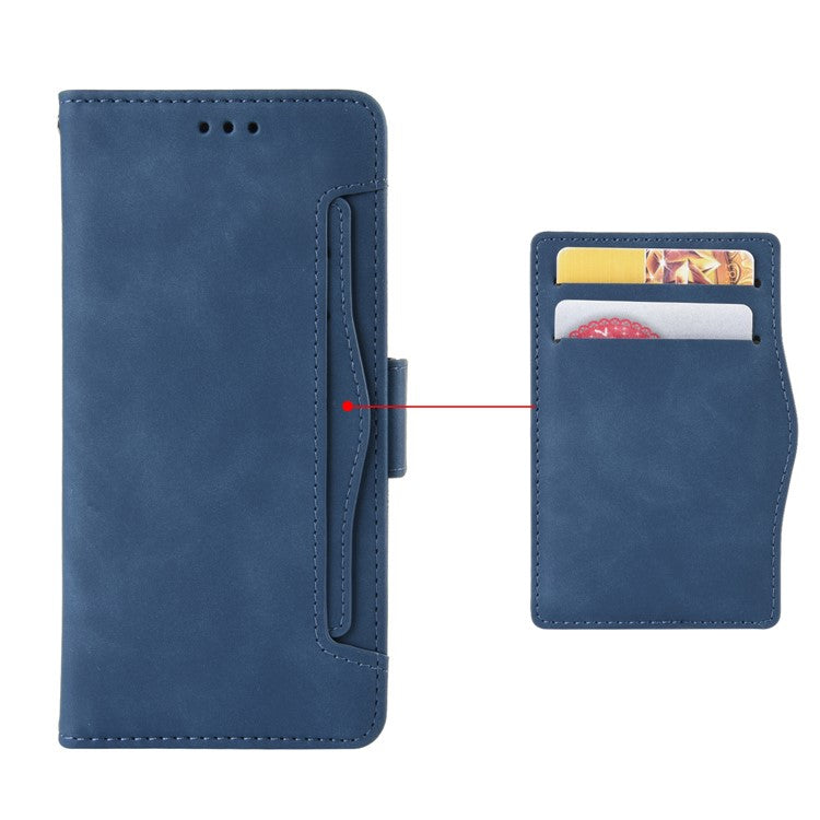 Multi-slot Leather Case Wallet Stand Cover Protector for Google Pixel 4a 5G - Blue