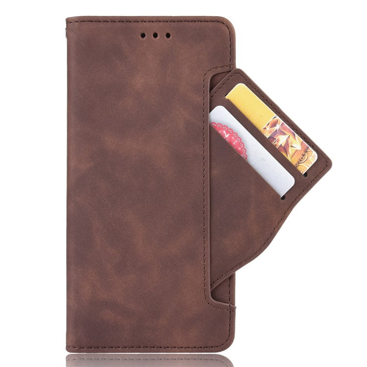 Multi-slot Leather Case Wallet Stand Cover Protector for Google Pixel 4a 5G - Brown