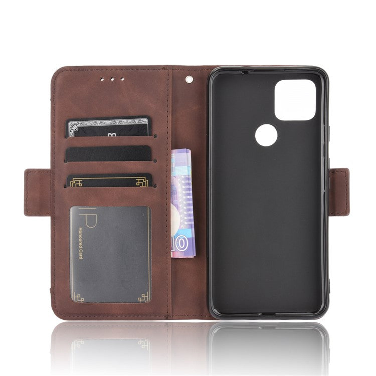 Multi-slot Leather Case Wallet Stand Cover Protector for Google Pixel 4a 5G - Brown