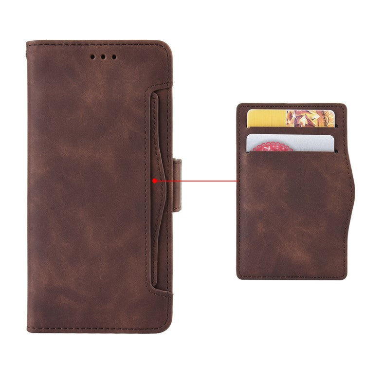 Multi-slot Leather Case Wallet Stand Cover Protector for Google Pixel 4a 5G - Brown