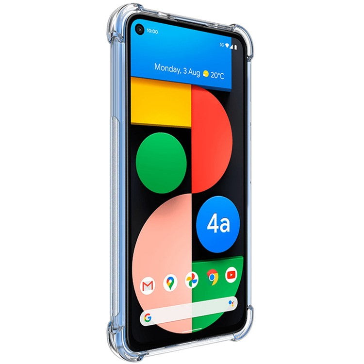 IMAK Silky Anti-drop TPU Shell Case for Google Pixel 4a 5G with Screen Protector Film - Transparent