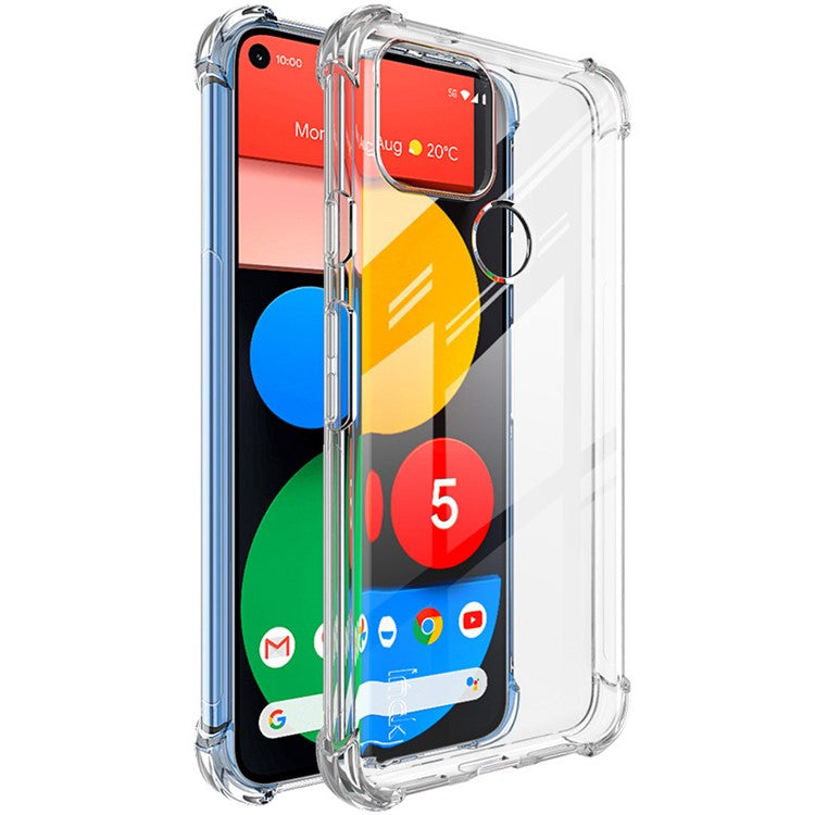 IMAK Silky Anti-drop TPU Shell for Google Pixel 5 with Screen Protector Film - Transparent