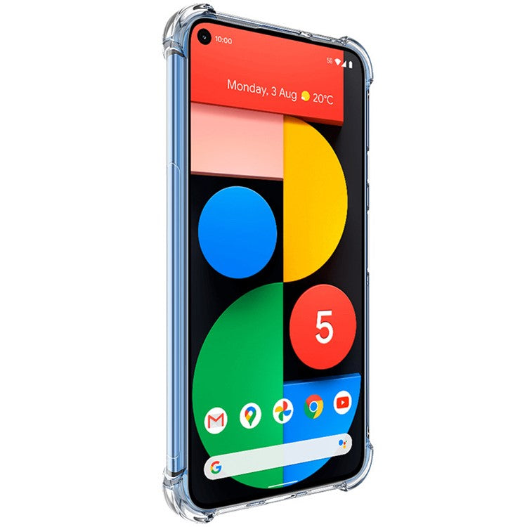 IMAK Shock-resistant TPU Back Case (Airbag Version) + Screen Protector Film for Google Pixel 5 - Transparent