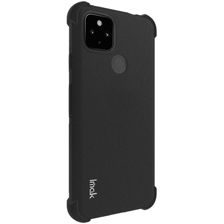 IMAK Four Corner Cushion Airbag Anti-Drop TPU Case + Screen Protector for Google Pixel 4a 5G - Matte Black