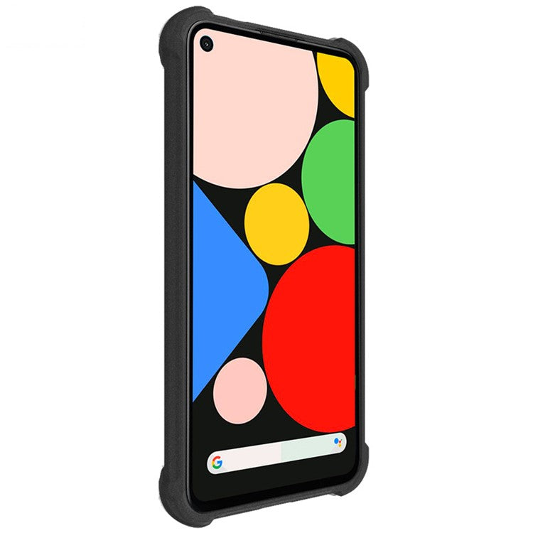 IMAK Four Corner Cushion Airbag Anti-Drop TPU Case + Screen Protector for Google Pixel 4a 5G - Matte Black