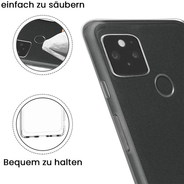 Non-slip Anti-fingerprint Ultra Clear Soft TPU Phone Casing for Google Pixel 5