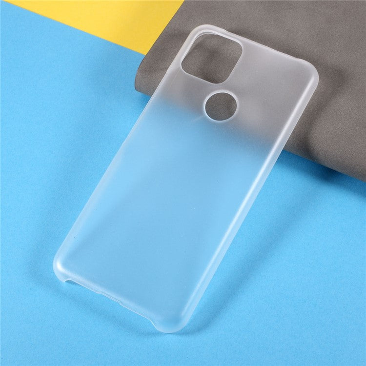 Rubberized Hard Plastic Phone Case for Google Pixel 5a - Transparent