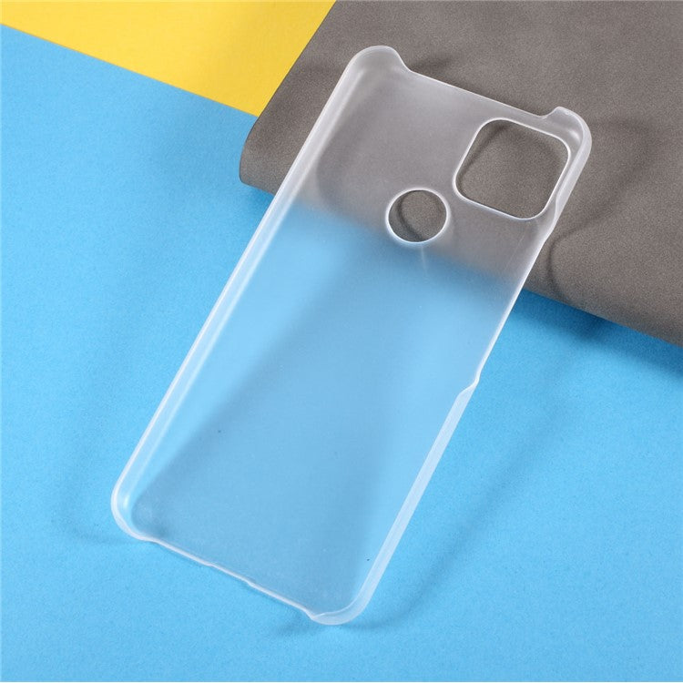 Rubberized Hard Plastic Phone Case for Google Pixel 5a - Transparent