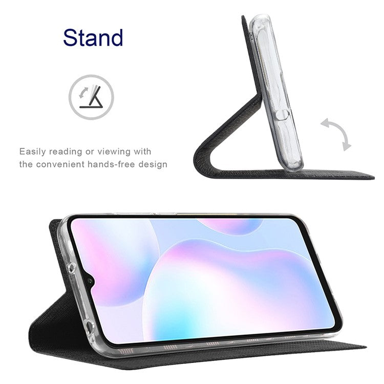 VILI DMX Series Stand Design Leather Phone Cover Case with Card Holder for Google Pixel 5a - Black