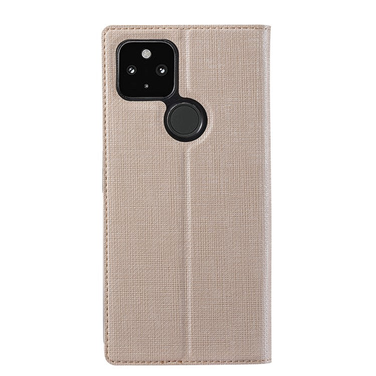 VILI DMX Series Stand Design Leather Phone Cover Case with Card Holder for Google Pixel 5a - Khaki