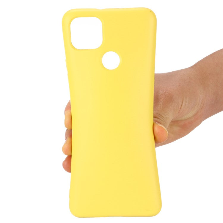 Well-Protected Solid Color Liquid Silicone Phone Protective Shell with Strap for Google Pixel 5a 5G - Yellow