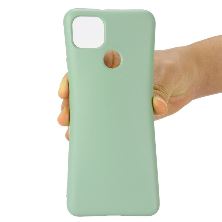 Well-Protected Solid Color Liquid Silicone Phone Protective Shell with Strap for Google Pixel 5a 5G - Green