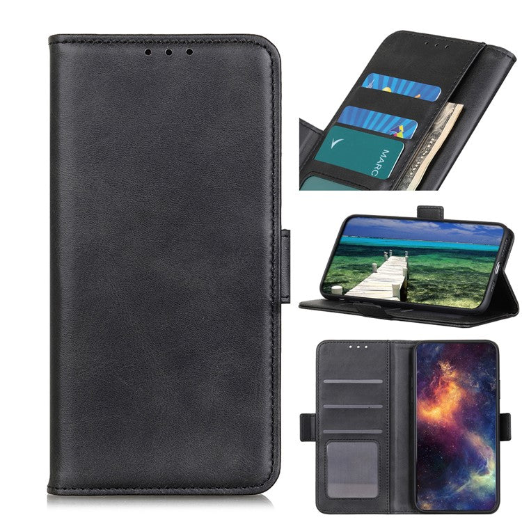 Magnetic Clasp Design Drop-proof Leather Wallet Stand Case Cover for Google Pixel 6 Pro - Black