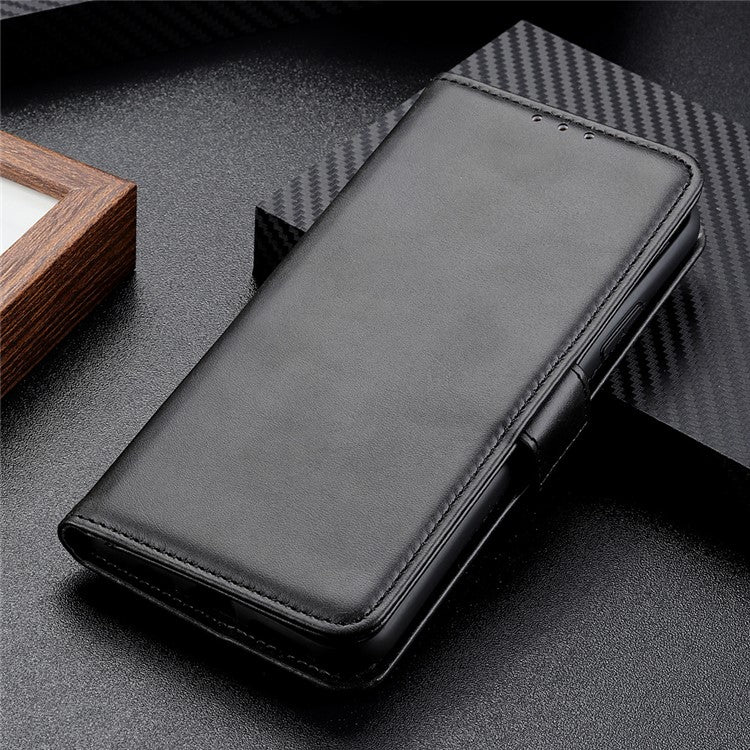 Magnetic Clasp Design Drop-proof Leather Wallet Stand Case Cover for Google Pixel 6 Pro - Black