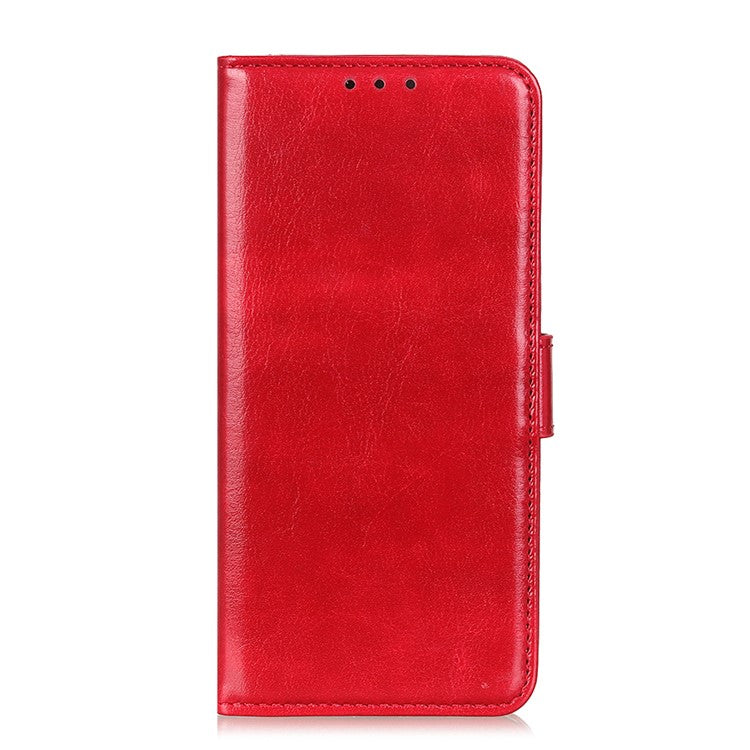 Wallet Design Drop-proof Crazy Horse Skin Leather Phone Stand Protective Shell for Google Pixel 6 Pro - Red