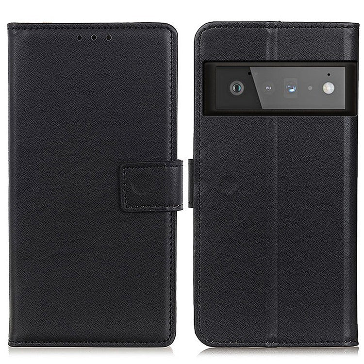 PU Leather Wallet Stand Mobile Phone Protective Shell Case for Google Pixel 6 Pro - Black