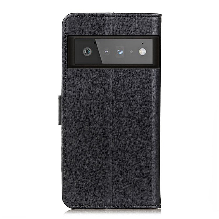 PU Leather Wallet Stand Mobile Phone Protective Shell Case for Google Pixel 6 Pro - Black