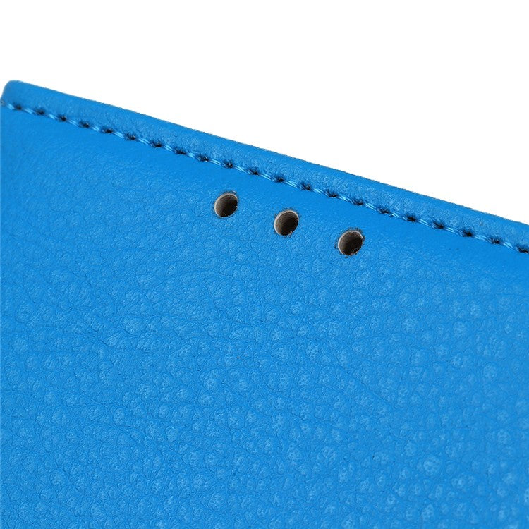 Litchi Skin Wallet Leather Stand Case for Google Pixel 6 - Blue