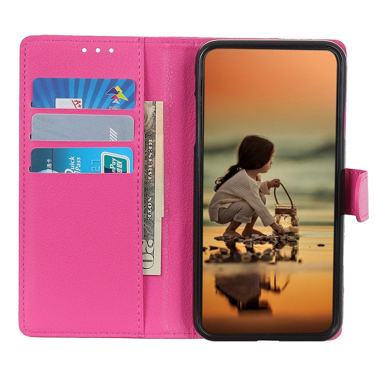 Litchi Skin Wallet Leather Stand Case for Google Pixel 6 - Rose