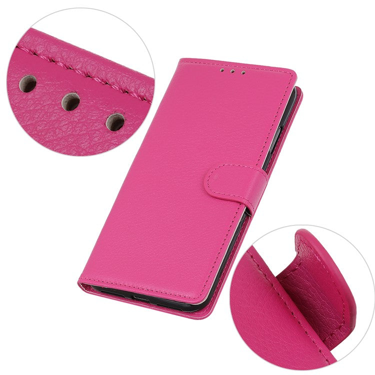 Litchi Skin Wallet Leather Stand Case for Google Pixel 6 - Rose