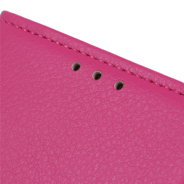 Litchi Skin Wallet Leather Stand Case for Google Pixel 6 - Rose