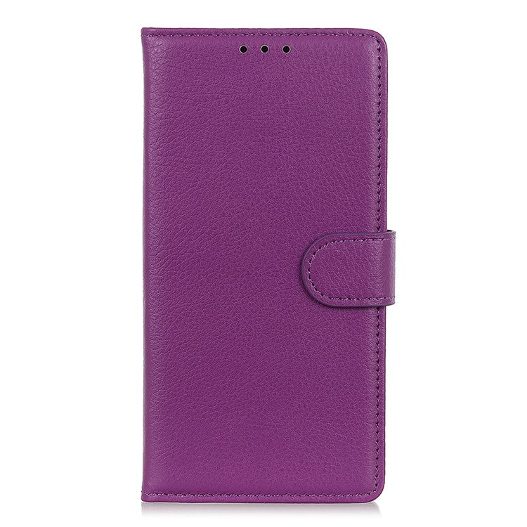 Litchi Skin Wallet Leather Stand Case for Google Pixel 6 - Purple