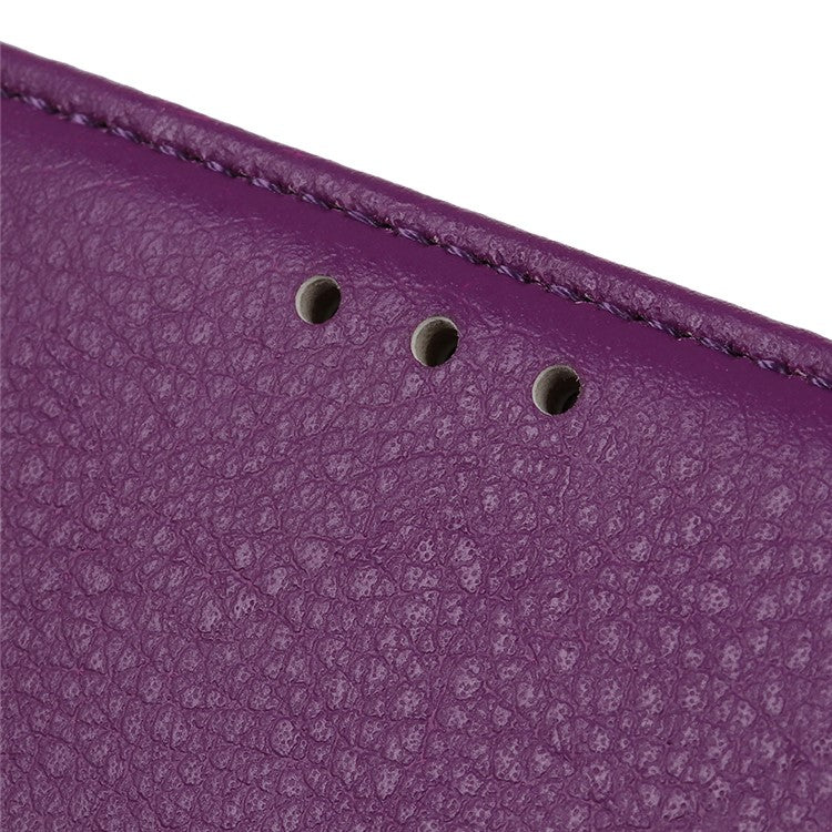 Litchi Skin Wallet Leather Stand Case for Google Pixel 6 - Purple