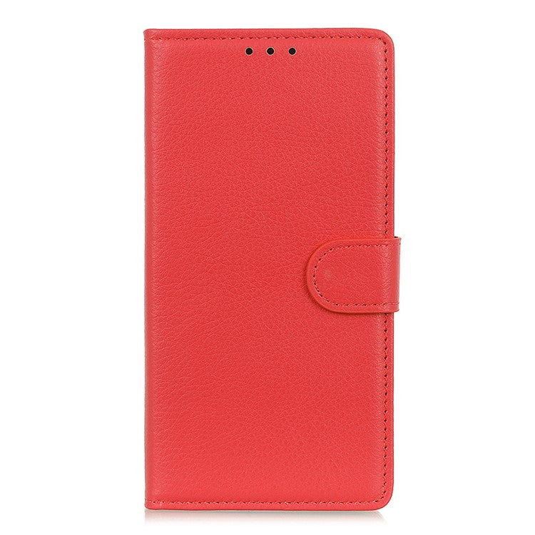 Litchi Skin Wallet Leather Stand Case for Google Pixel 6 - Red